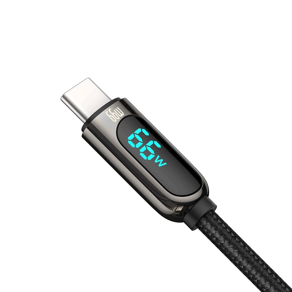 Baseus Display Fast Charging 66W USB-A til USB-C Kabel - 1m - Sort