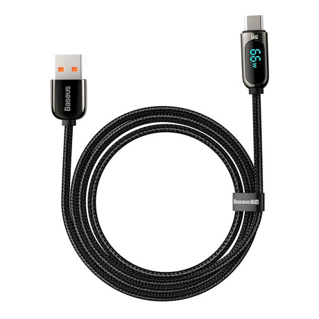 Baseus Display Fast Charging 66W USB-A til USB-C Kabel - 1m - Sort