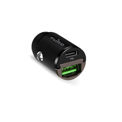 Puro PD 30W Mini Biloplader m. USB-A og USB-C - Sort