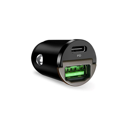 Puro PD 30W Mini Biloplader m. USB-A og USB-C - Sort