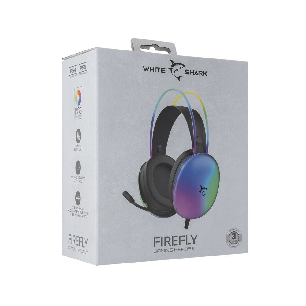 White Shark FIREFLY On-Ear Gaming Headset - Sort