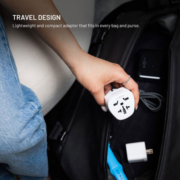 Fixed Rejse Adapter til EU / UK / USA / AUS - Hvid