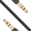 Fixed AUX Kabel - 3.5mm Minijack - 1m - Sort
