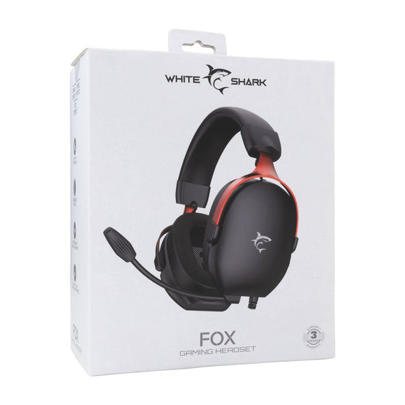 White Shark FOX Over-Ear Gaming Headset - Sort