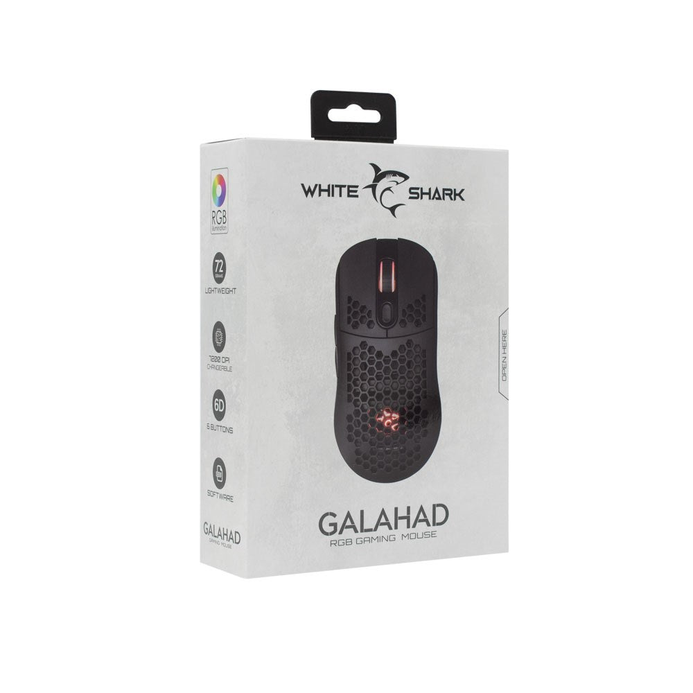 White Shark GALAHAD Gaming Mus - 6D / 7200 DPI - Sort