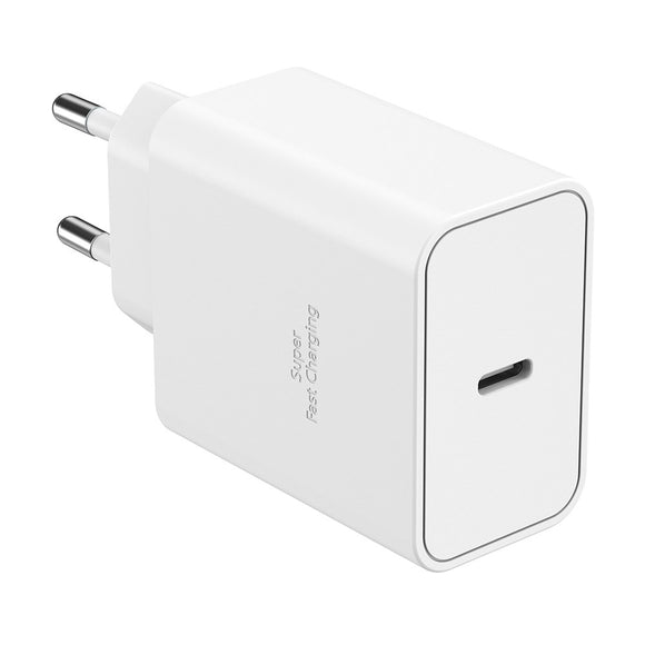 ËSSENTIALS by Upström 45W PD USB-C GaN Genanvendt Plast Vægoplader - Hvid