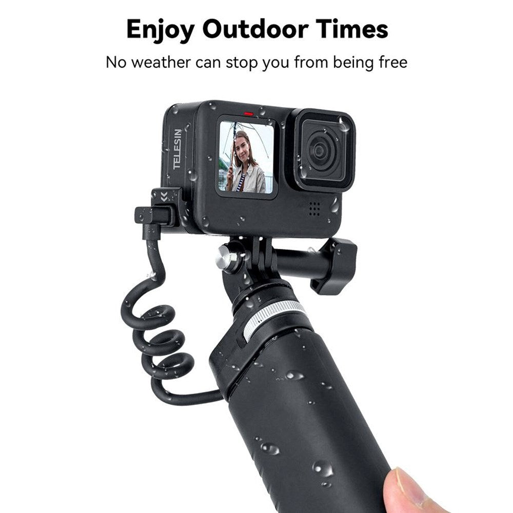 TELESIN Vandtæt Batteri Cover til GoPro Hero 9 / 10 / 11 / 12 - Sort