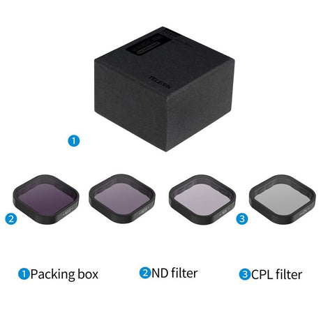 TELESIN CPL +ND8 / 16 / 32 Filter til Linse - GoPro Hero 9 / 10 / 11 / 12 / 11 Mini