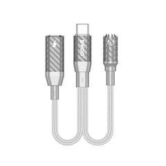 BWOO 2-i-1 USB-C til USB-C / Minijack Adapter - Grå