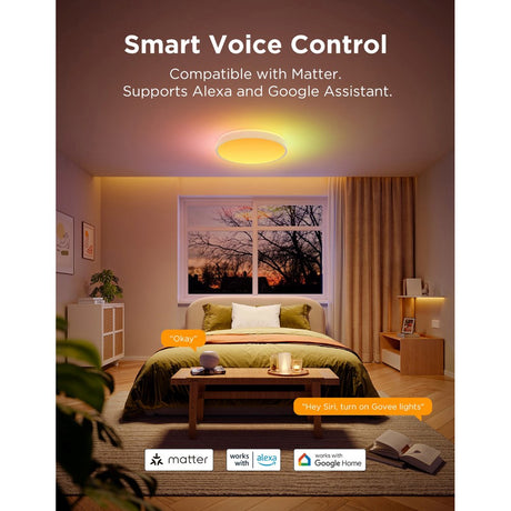 Govee Round Smart Ceiling Light - 15" - Hvid