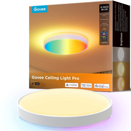 Govee Round Smart Ceiling Light - 15" - Hvid