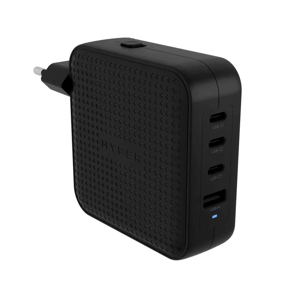 Targus HyperJuice 100W Rejseoplader m. 1x USB-A & 3x USB-C - inkl. 4x Adapterstik - Sort
