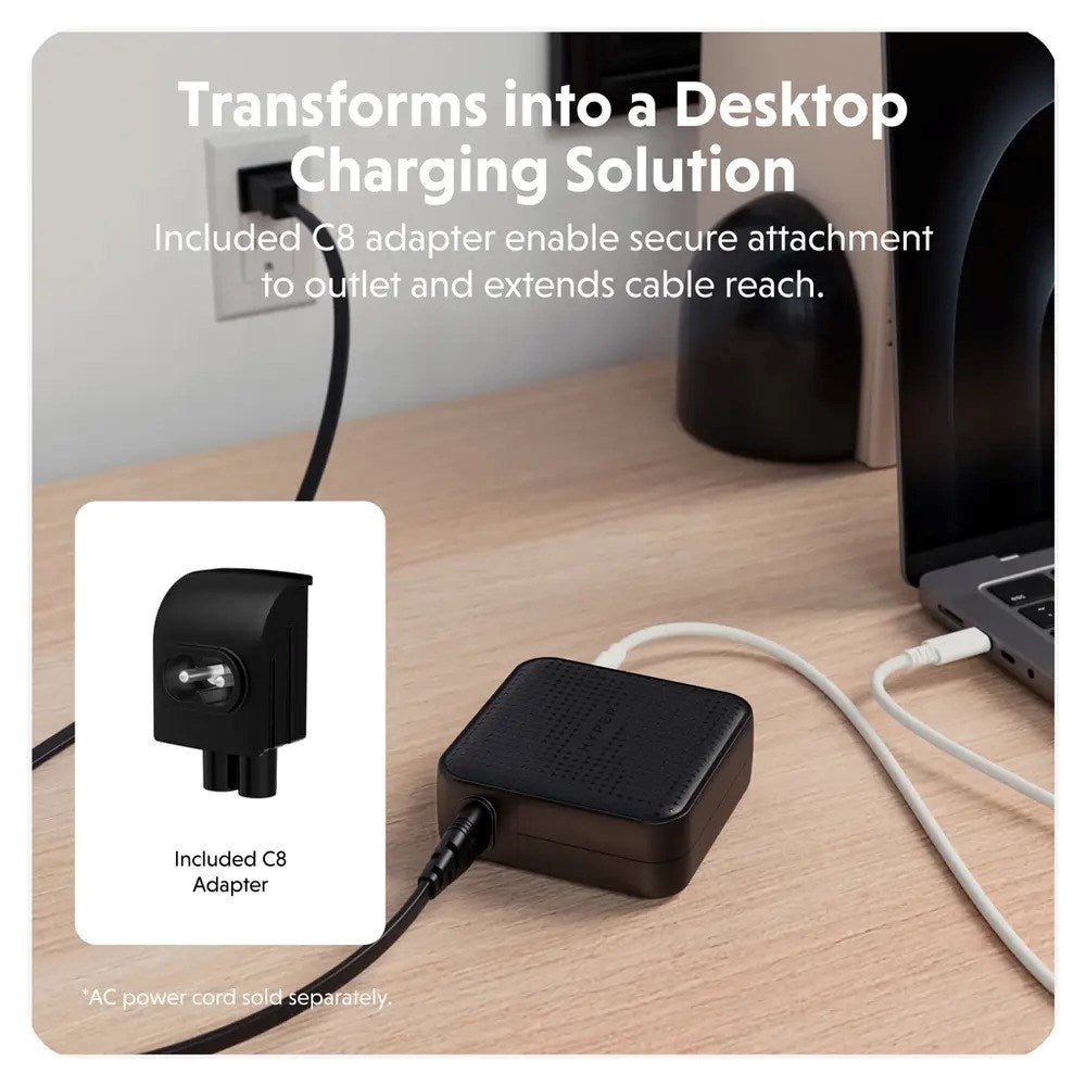 Targus HyperJuice 100W Rejseoplader m. 1x USB-A & 3x USB-C - inkl. 4x Adapterstik - Sort
