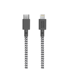 Native Union Night Kabel USB-C til Lightning m. Læderspænde 3 m. - Zebra