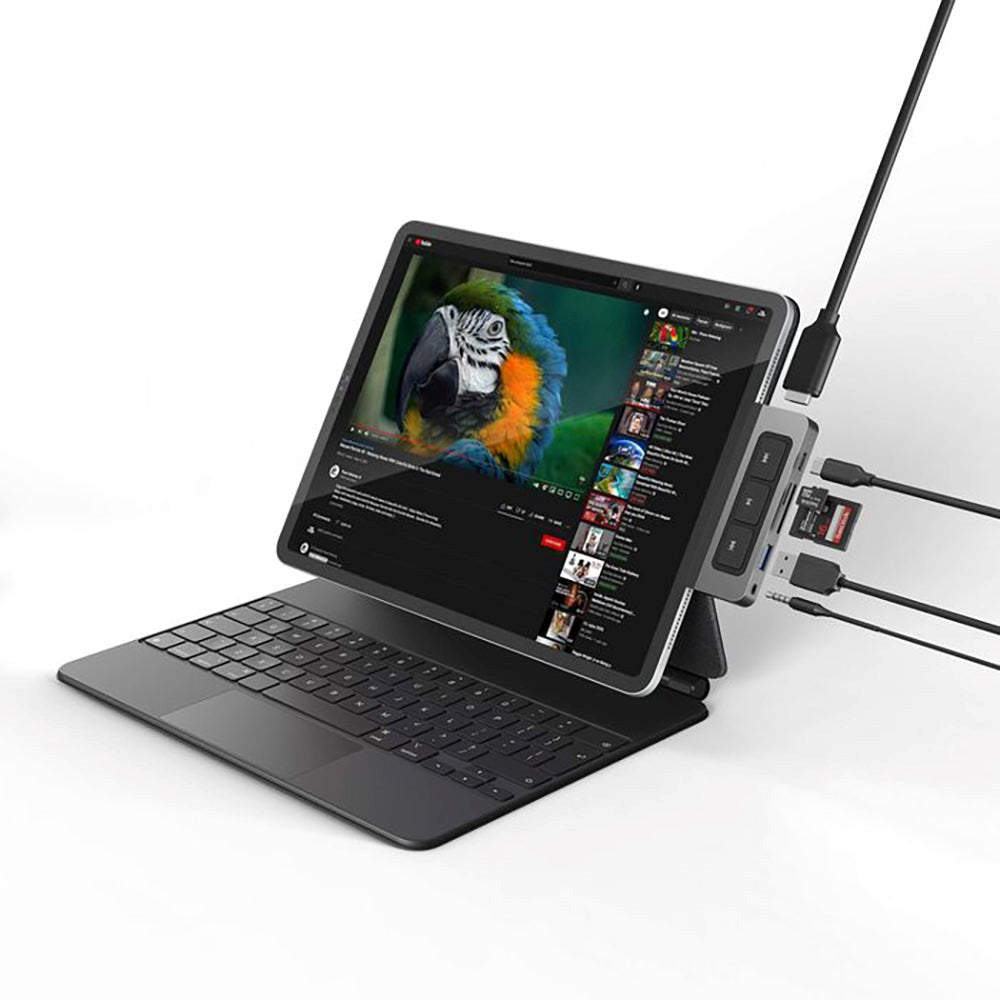 Hyperdrive 6-in-1 USB-C Media iPad Adapter - Grå