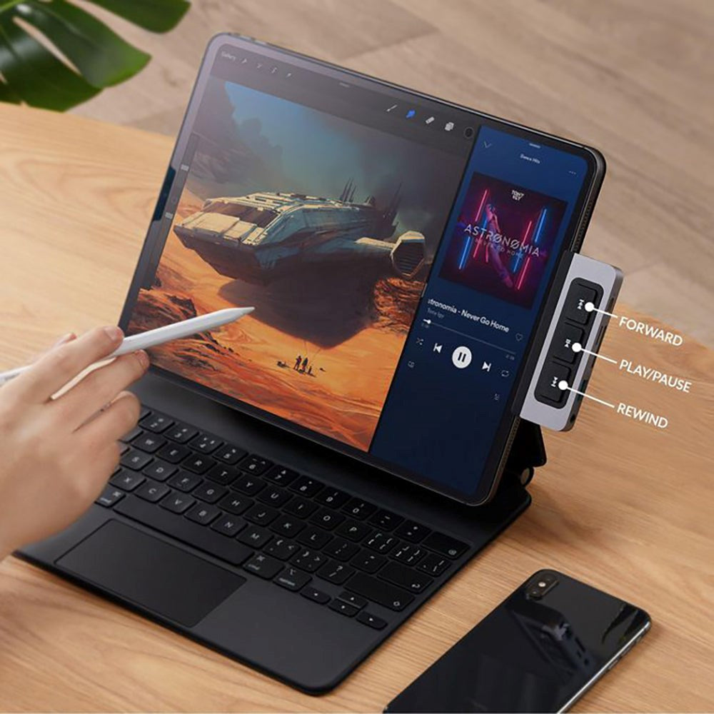 Hyperdrive 6-in-1 USB-C Media iPad Adapter - Grå