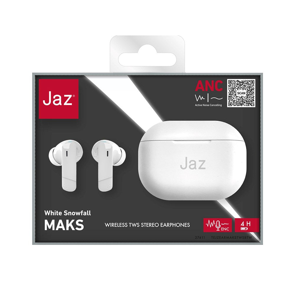 Jaz Max True Wireless In-Ear Bluetooth Høretelefoner - Hvid