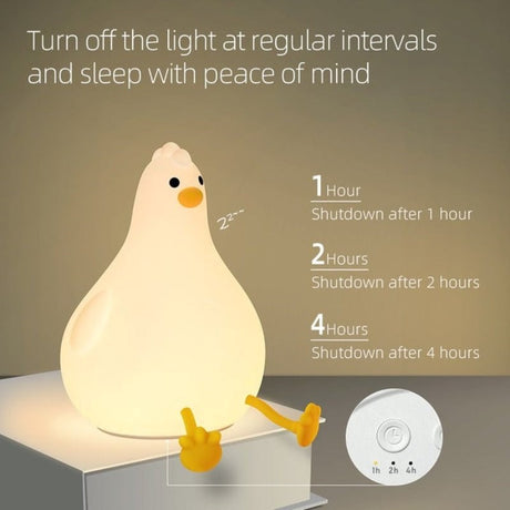 Lippa Silikone Natlampe m. Timer - Kylling