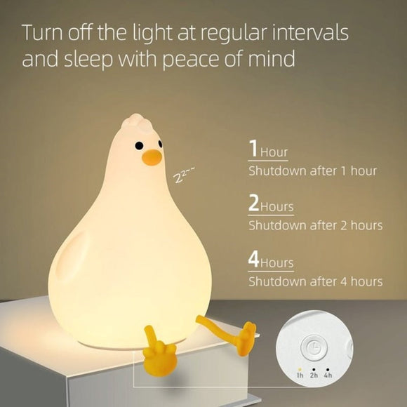 Lippa Silikone Natlampe m. Timer - Kylling