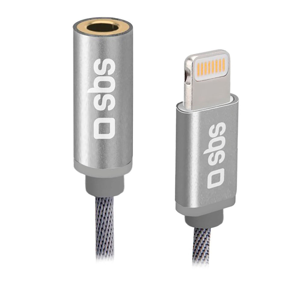 SBS Lightning til 3.5mm Jackstick Adapter 15cm - Grå