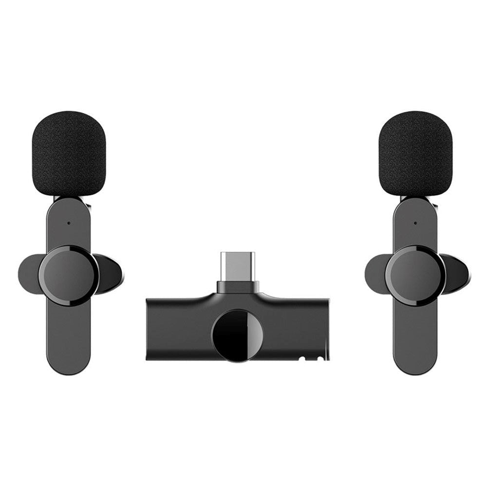 Lippa Trådløs Mikrofon m. USB-C - 2. stk - Sort