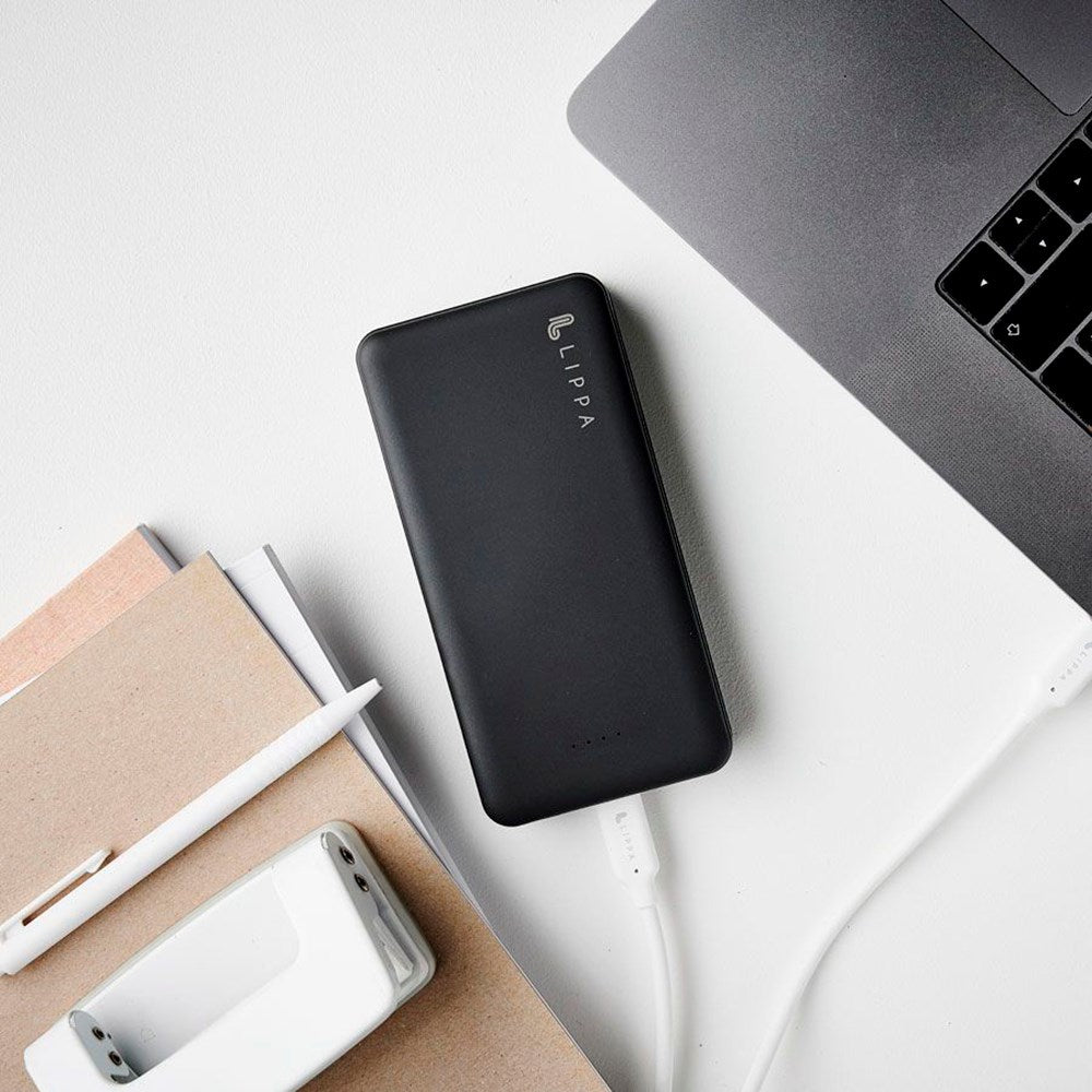 Lippa 10.5W Powerbank 20.000 mAh m. 2 x USB-A - Sort
