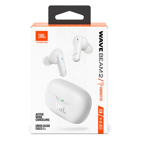 JBL Wave Beam 2 True Wireless Høretelefoner - In-Ear - Hvid