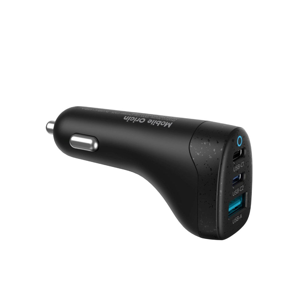 Biloplader Mobile Origin 100W m. 2x USB-C + 1x USB-A - Sort