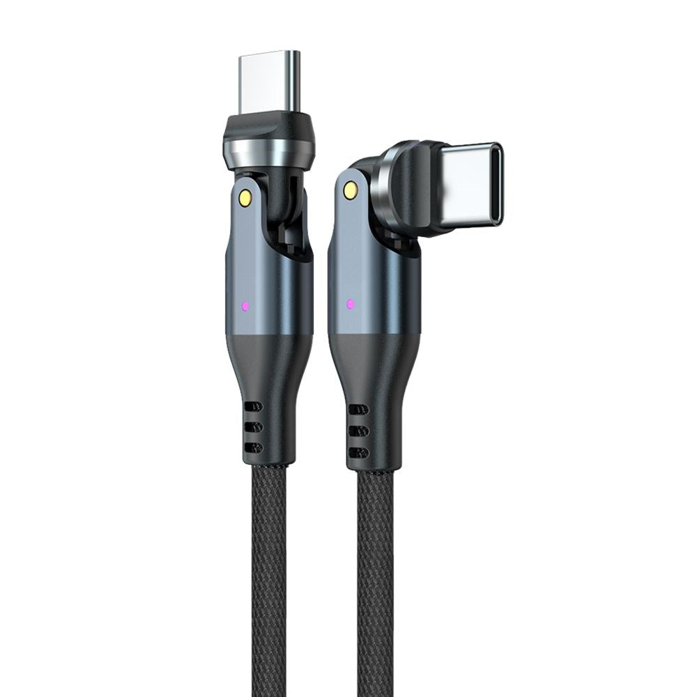 Mobile Origin 240W USB-C til USB-C Kabel m. 540° Roterende Led - 1m - Grå