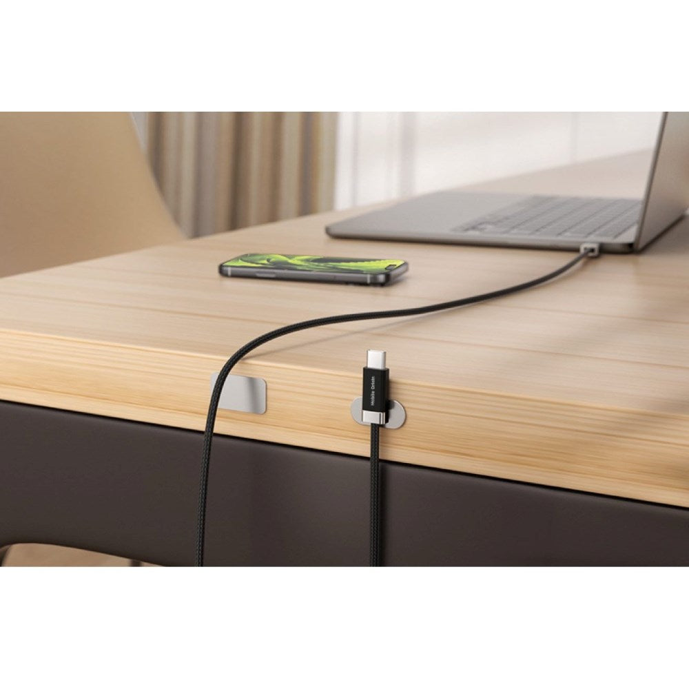 Magnetisk USB-C til USB-A Kabel Mobile Origin 27W m. 2x Selvklæbende Magnetiske Puder - 1,5m - Sort
