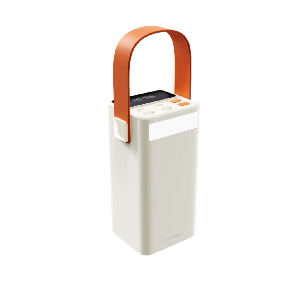 Mobile Origin 50.000mAh Udendørs Powerbank m. 65W - 2 x USB-C - 2 x USB-A - Lommelygte - Håndtag - Hvid