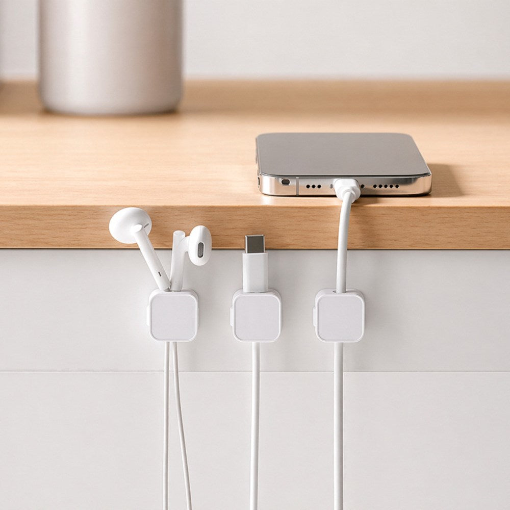 Mobile Origin Magnetisk Kabelholder - 6 stk. - Hvid