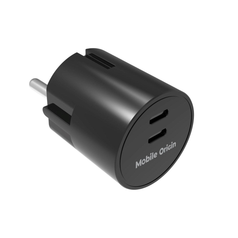 Vægoplader 30W Mobile Origin Hurtig Oplader 2 x USB-C - Sort