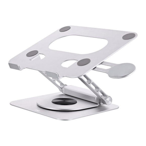 T'NB Roterbar Laptop Stander m. MagSafe Holder til Telefon & Aftagelig 6-in-1 Hub - Sølv