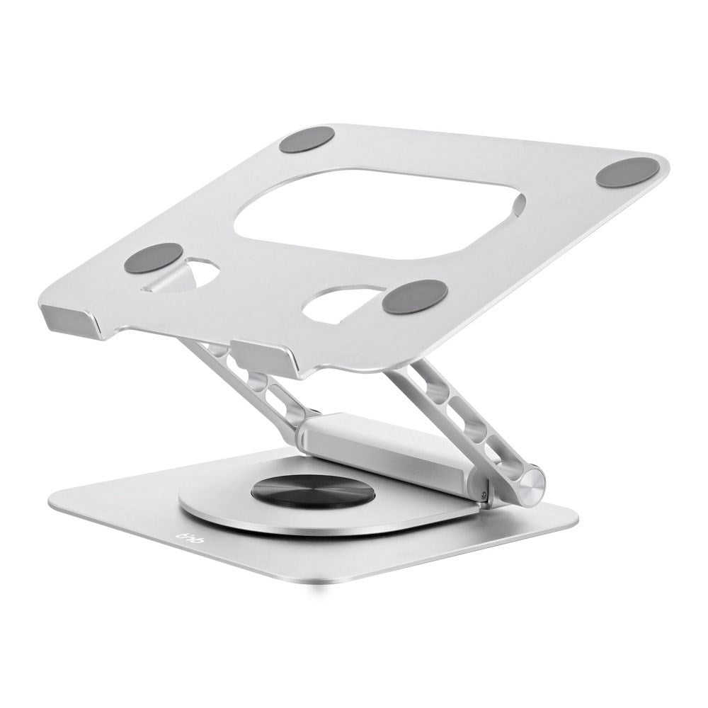 T'NB Roterbar Laptop Stander m. MagSafe Holder til Telefon & Aftagelig 6-in-1 Hub - Sølv