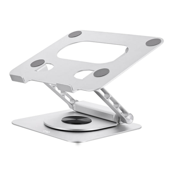 T'NB Roterbar Laptop Stander m. MagSafe Holder til Telefon & Aftagelig 6-in-1 Hub - Sølv