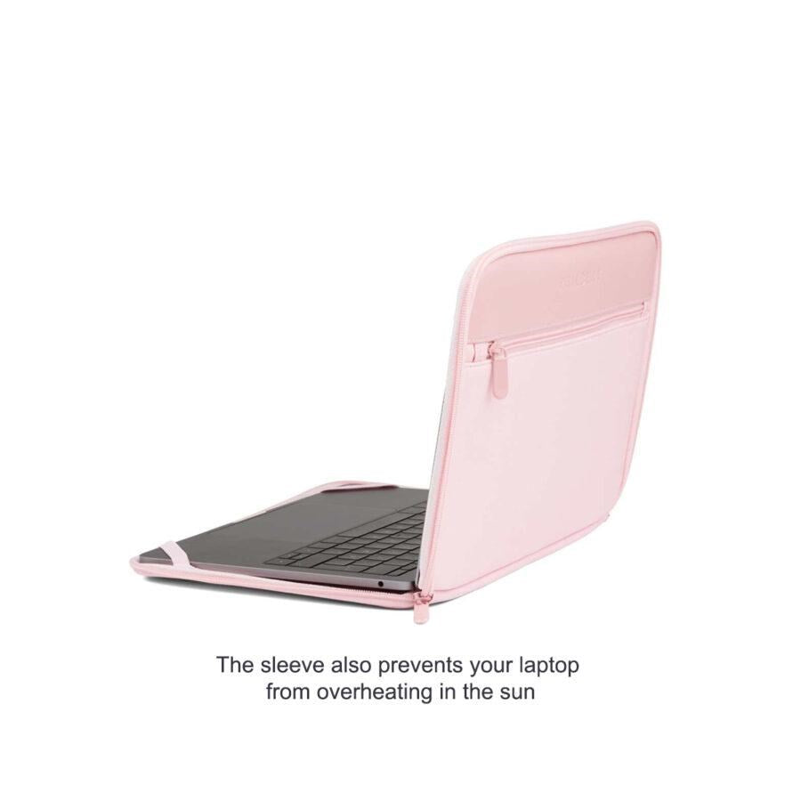Philbert MacBook 15-16" Sleeve m. Indbygget Sol / Privacy Afskærmning - Lyserød