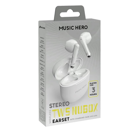 MUSIC HERO Nubox True Wireless Stereo In-Ear Høretelefoner - Hvid