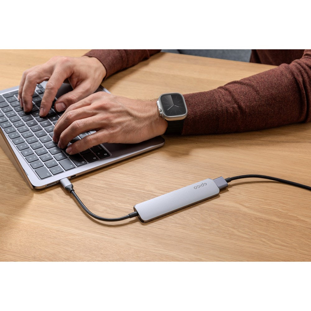Epico 6-i-1 USB-C Adapter – Aluminium Design med 8K Opløsning - Space Grey
