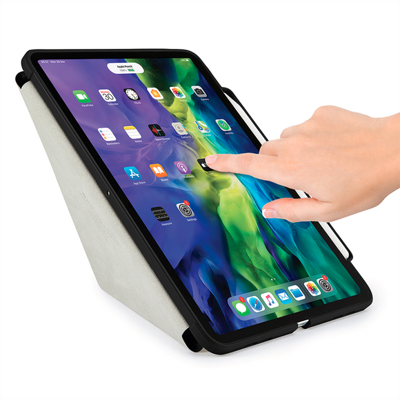 iPad Air (2022 / 2020) Cover - Pipetto Origami Case No3 m. Apple Pencil Holder - Sort / Gennemsigtig