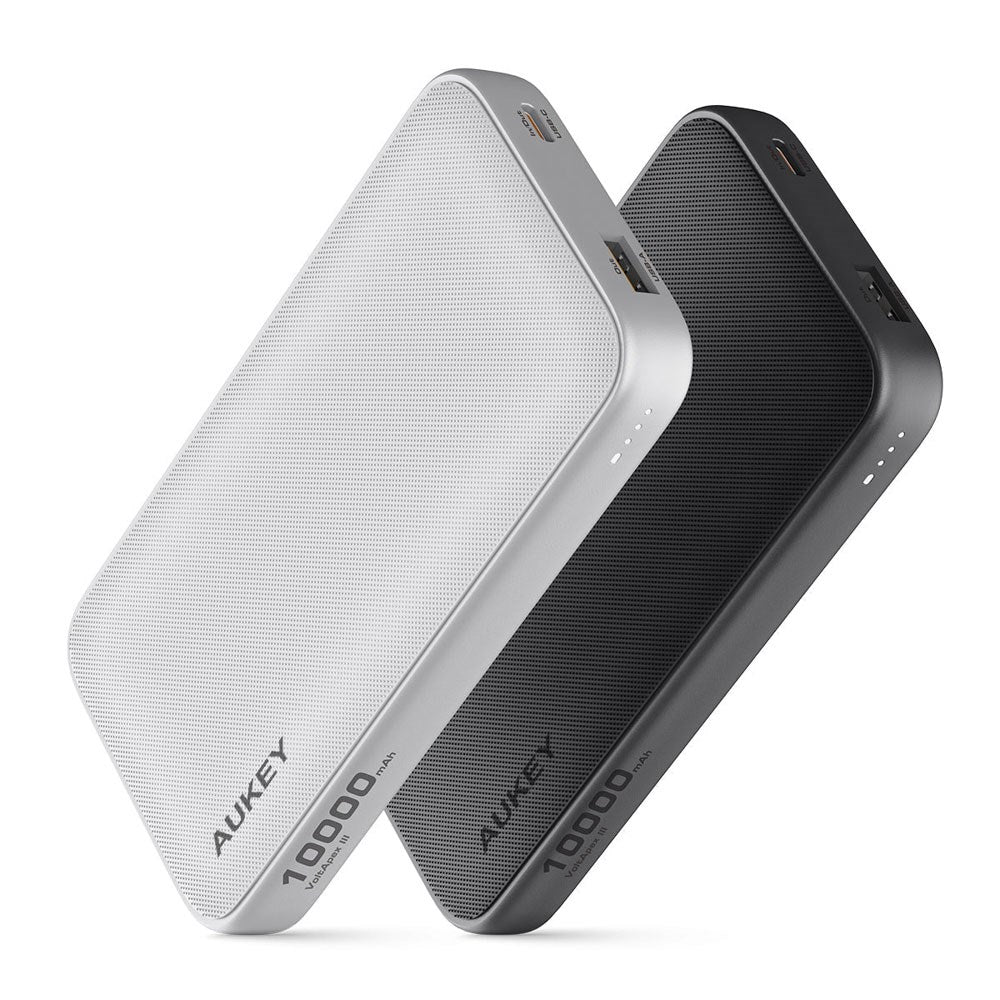Aukey Sprint 10.000mAh Powerbank m. 15W & 1 x USB-C & 1 x USB-A - Mørkegrå