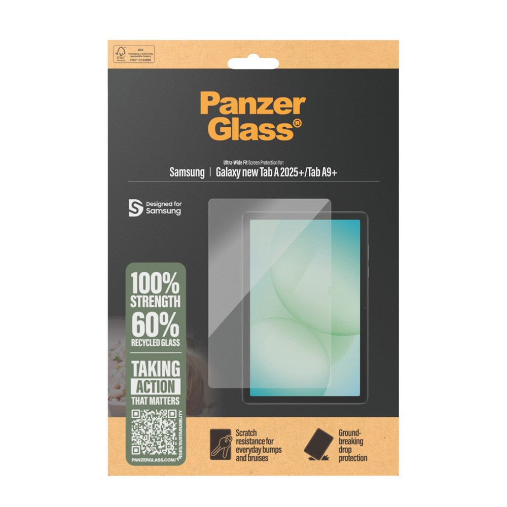 Samsung Galaxy Tab A11+ (Plus) / A9+ (Plus) PanzerGlass Ultra-Wide Fit Skærmbeskyttelse - Gennemsigtig