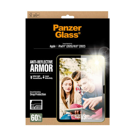 PanzerGlass iPad 11" (2025) / 10.9" (2024 / 2022) Ultra-Wide Fit Anti-Reflective Armor Skærmbeskyttelsesglas m. Installationsramme - Gennemsigtig