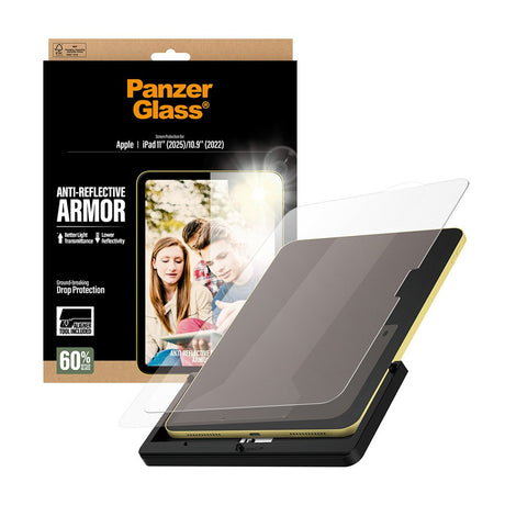 PanzerGlass iPad 11" (2025) / 10.9" (2024 / 2022) Ultra-Wide Fit Anti-Reflective Armor Skærmbeskyttelsesglas m. Installationsramme - Gennemsigtig