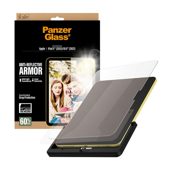 PanzerGlass iPad 11" (2025) / 10.9" (2024 / 2022) Ultra-Wide Fit Anti-Reflective Armor Skærmbeskyttelsesglas m. Installationsramme - Gennemsigtig