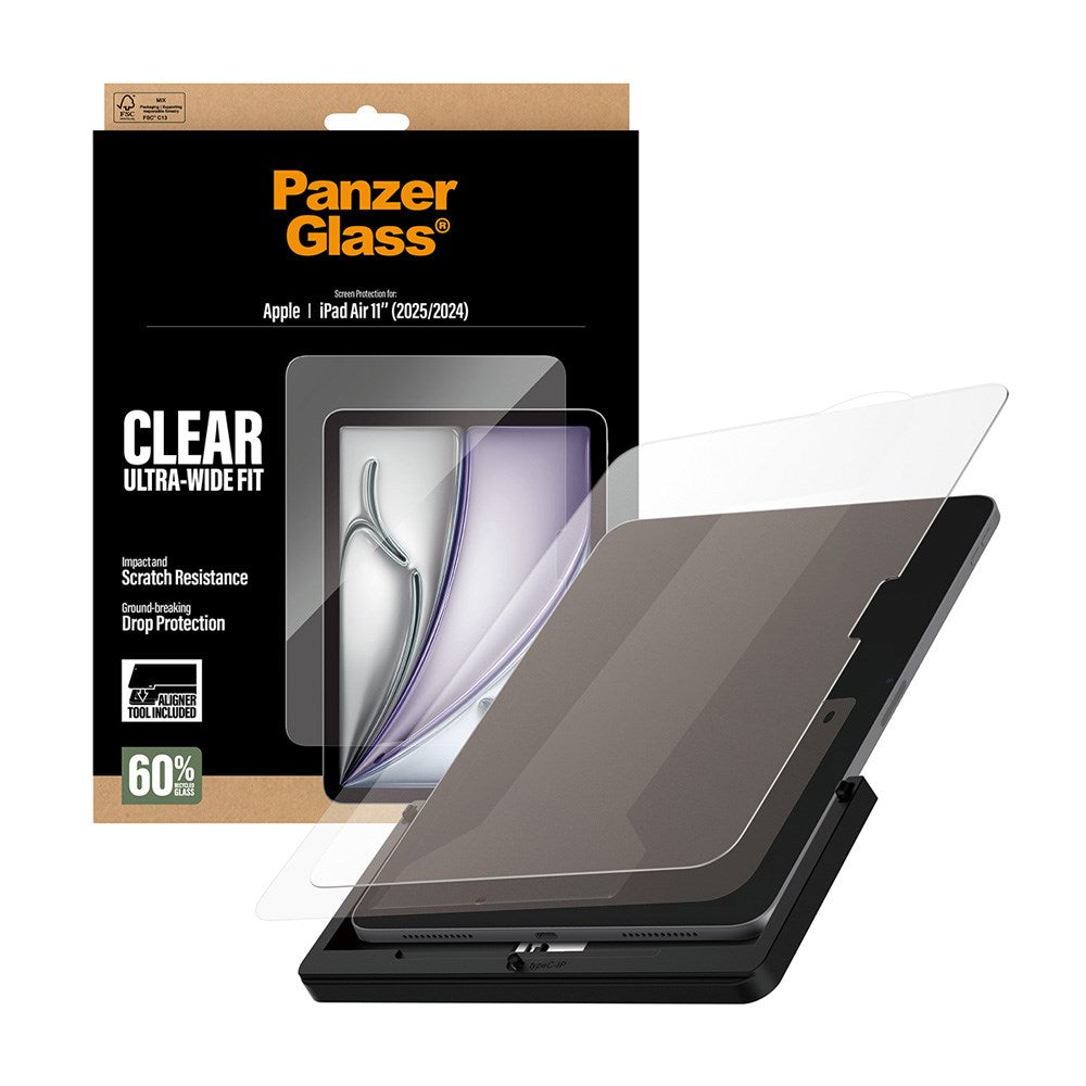 PanzerGlass iPad Air 11" (2026 / 2025 / 2024) Skærmbeskyttelsesglas m. Installationsramme - Ultra-Wide Fit - Gennemsigtig