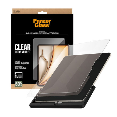 PanzerGlass iPad Air 13" (2026 / 2025 / 2024) / Pro 13" (2025 / 2024) Skærmbeskyttelsesglas m. Installationsramme - Ultra-Wide Fit - Gennemsigtig
