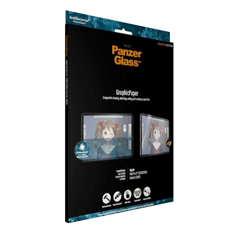 iPad Air (2022 / 2020) / Pro 11 (2022 / 2021 / 2020 / 2018) PanzerGlass Skærmbeskyttelse AntiBacterial - GraphicPaper - Gennemsigtig