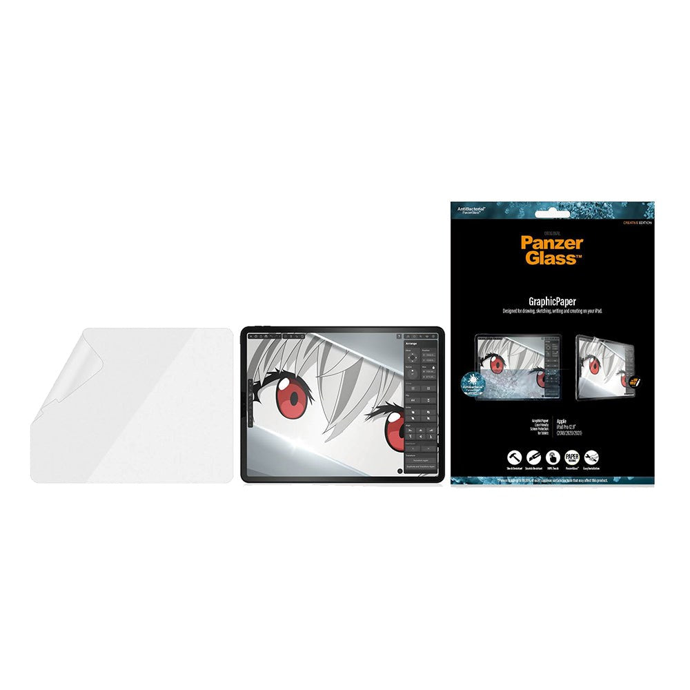 iPad Pro 12.9" (2022 /2021 / 2020 / 2018) PanzerGlass Skærmbeskyttelse AntiBacterial - GraphicPaper - Gennemsigtig