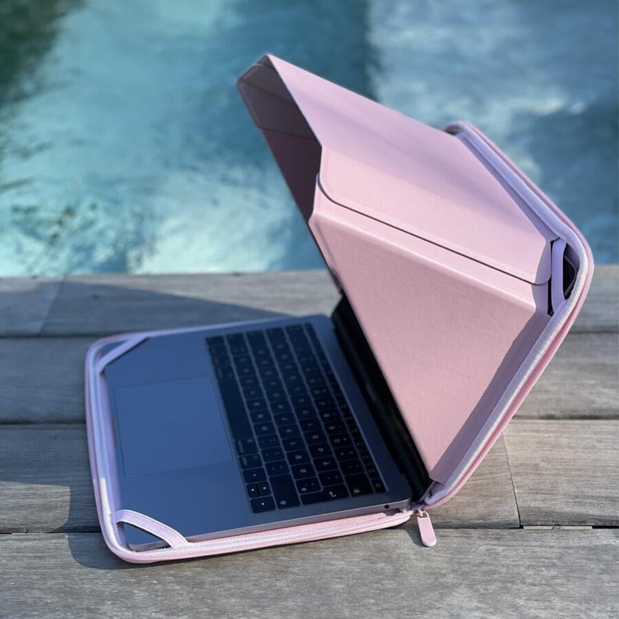 Philbert MacBook 15-16" Sleeve m. Indbygget Sol / Privacy Afskærmning - Lyserød